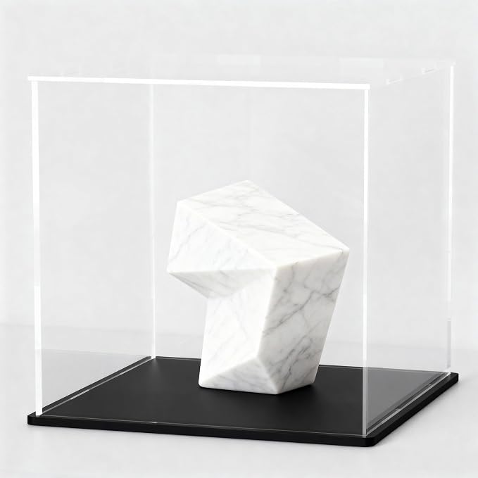 9 Inch Acrylic Case for Display, Clear Display Acrylic Box for Collectibles, Display Case with Matt Black Stand and Lid for Office Home - Image 7