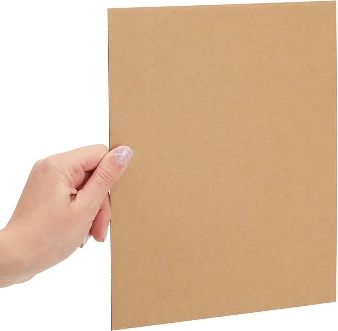 Juvale Corrugated Cardboard Sheets - 8 x 10.2 in, 2mm Thick E-Flute, Brown, 25 Pack - Flat Cardboard Sheets for Crafts & Mailing Inserts - Poster Board Backing & DIY Projects - Image 5
