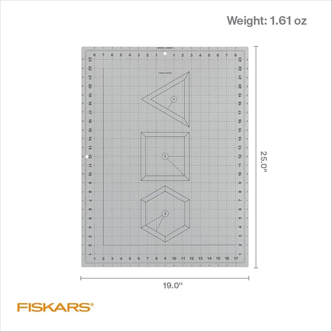 Fiskars 18" x 24" Self Healing Cutting Mat for DIY, Quilting & Sewing, Grey | Craft Cutting Board, DIY Work Surface Protector, Easy to Read Grid to Cut Angles, Geometric Shapes on Reverse Side - Image 6