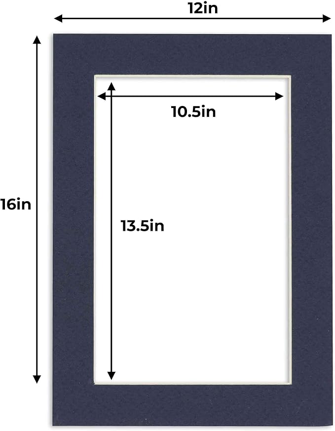 11x14 Mat for 12x16 Frame - Precut Mat Board Acid-Free Show Kit with Backing Board, and Clear Bags Navy 11x14 Photo Matte Made to Fit a 12x16 Picture Frame Matboard for Framing, Pack of 25 Mats - Image 4