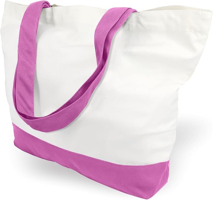 TOPDesign 3-Pack Super Strong Large 12oz Cotton Canvas Tote Bags, Reusable Grocery Shopping Cloth Bags, Fashionable Two-Tone Totes for Crafts, DIY Your Creative Designs by TOPDesign
