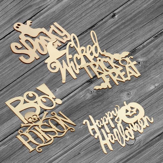 18 Assorted Halloween Wood Cutouts – 4.75–5" Unfinished Laser Shapes | for Fall Crafts, Autumn Décor, DIY Painting, Spooky Party Projects & Primitive Seasonal Embellishing - Image 2