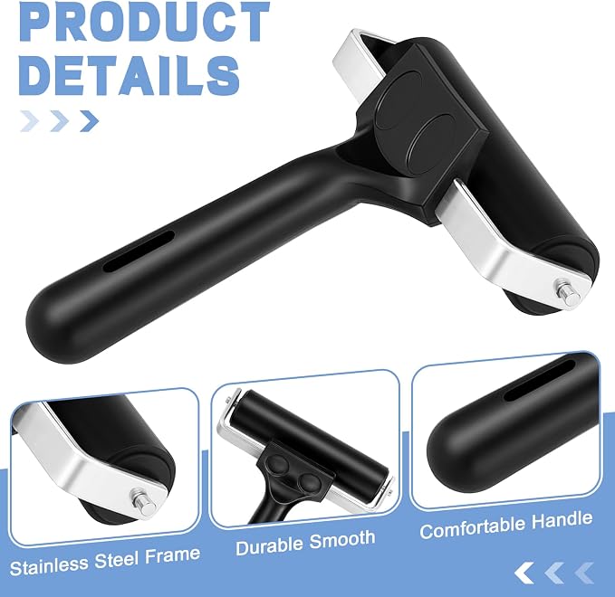DERTE 6 Pack 4 Inch Rubber Brayer Roller Hard Rubber Rollers | for Crafting Printing Printmaking Wallpaper Inking Stamping Gluing - Image 6