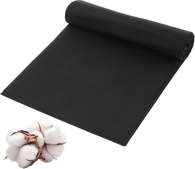 5 Yards Black Cotton Fabric by the Yard Fabrics,59 Inches Wide Medium Weight 100% Natural Cotton Fabrics,Bleached Muslin Fabric for Sewing Clothing Crafts Material by Unknown