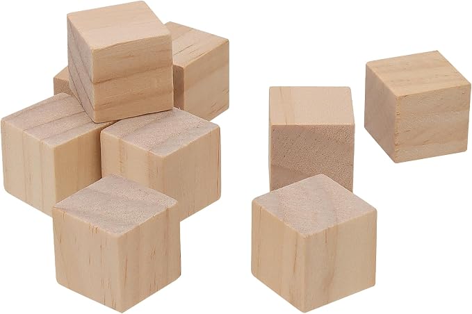 800 PCS 3/4 Inch Wooden Cubes Bulk, 2cm Unfinished Square Wooden Blocks, Smooth Blank Wood Blocks for Crafts, Painting DIY Projects - Image 5
