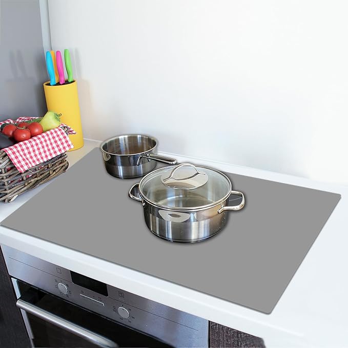 2MM Thick Silicone Countertop Mat, 31.5"x 23.6" Silicone Mats for Kitchen Counter, Nonslip Heat Resistant Mat, Large Kitchen Counter Mats, Waterproof Countertop Protector, Light Gray by WelcometoULTIBE