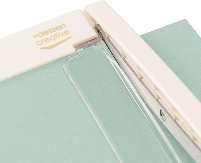 Vaessen Creative Trim Easy Mini Guillotine Cutter, 4 x 6 inches, Trimmer for Cutting Paper, Cardstock, Foam, Thin Felt, Cork Sheets and Other Craft Materials, 4 x 6, White/Pink - Image 4