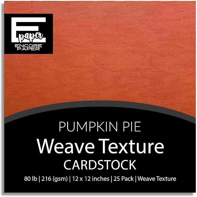 PUMPKIN PIE—12x12 Textured Cardstock | 80lb Textured Orange Scrapbook Paper | Premium Cardstock for Cricut Cutting | 25 Sheets by EncorePaper