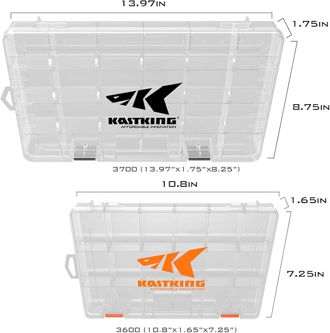 KastKing Utility Tackle Boxes, 3600 and 3700 Fishing Tackle Trays | Plastic Storage Organizer Box with Removable Dividers, Durable, Fishing Tackle Storage, Box Organizer - Image 2