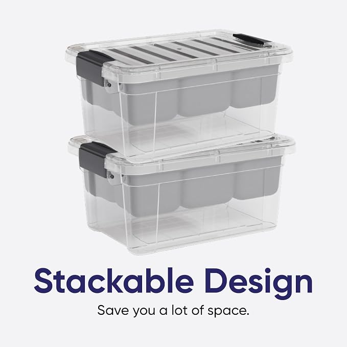 Superio Small Storage Container Organizing Bin with Removable Tray Plastic Tools, Sewing, Crafts Box, 3.5 Qt. - Image 6