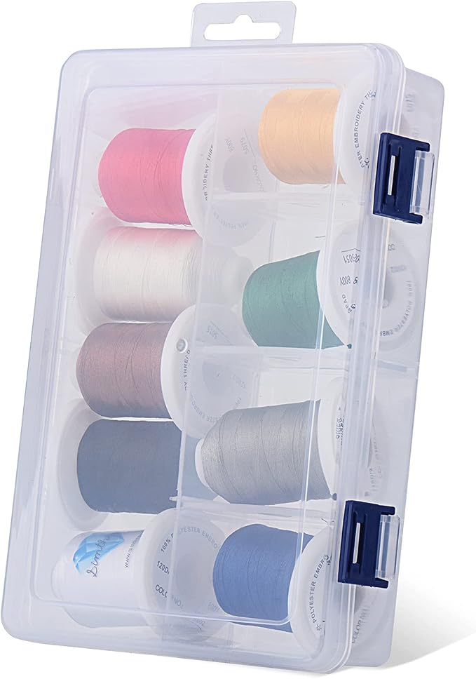 Simthread Embroidery Thread with Storage Box - 800 Yards/Spools | 9 Regular Colors for Embroidery and Sewing Machine - Image 2
