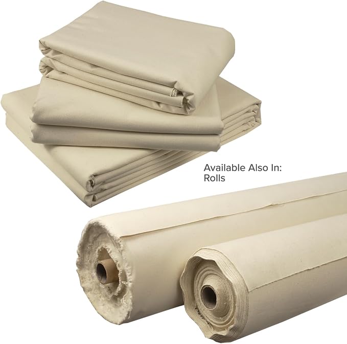 Creative Mark Unprimed Cotton Duck Deluxe Canvas - Army Duck 10oz Folded Canvas - 63" x 6 Yards, 3 Pack - Bulk Un-Stretched Duck Canvas Fabric for Artists - Image 6