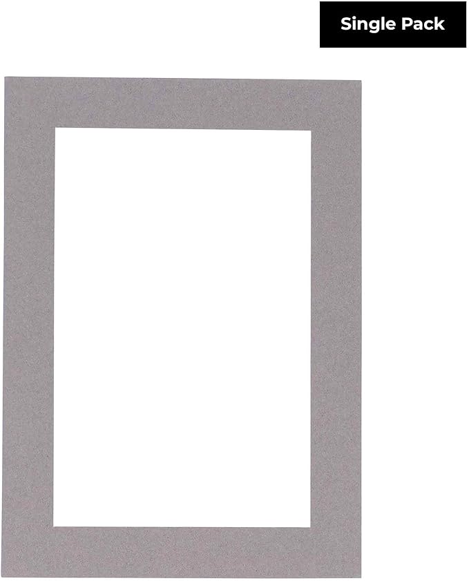 5x7 Mat for 8.5x11 Frame - Precut Mat Board Acid-Free Show Kit with Backing Board, and Clear Bags Charcoal 5x7 Photo Matte Made to Fit a 8.5x11 Picture Frame Matboard for Framing, Pack of 1 Mat - Image 2