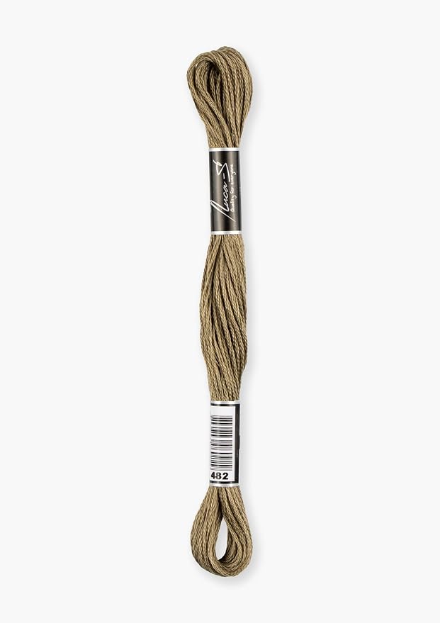 12 Pack of Premium Embroidery Thread Luca-S, 100% Giza Cotton, Oeko TEX Certified Stranded Cotton - 482 / DMC 3790 / Anchor 898 - Image 2