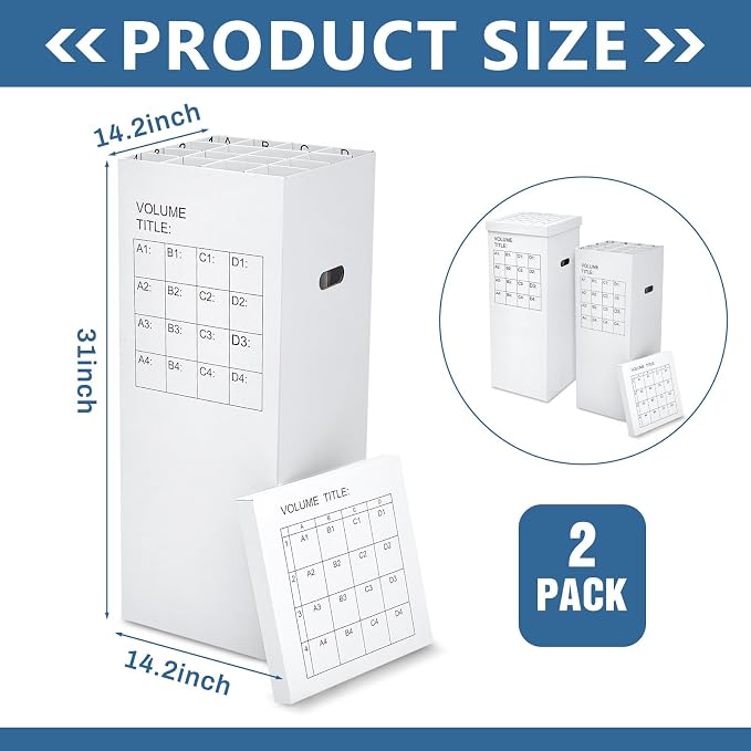 2 Pack Blueprint Holder Storage Organizer for Storing Poster Anchor Charts 32 Slots 31 x 14.2 x 14.2 Inch Blueprint Roll File Holder for Architectural Map School Office Home Items - Image 2