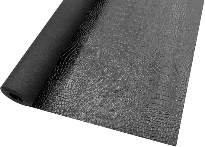 Faux Alligator Leather Crocodile Skin Fabric Alligator Skin Fake Leather Crocodile Fabric Black by Bobeey