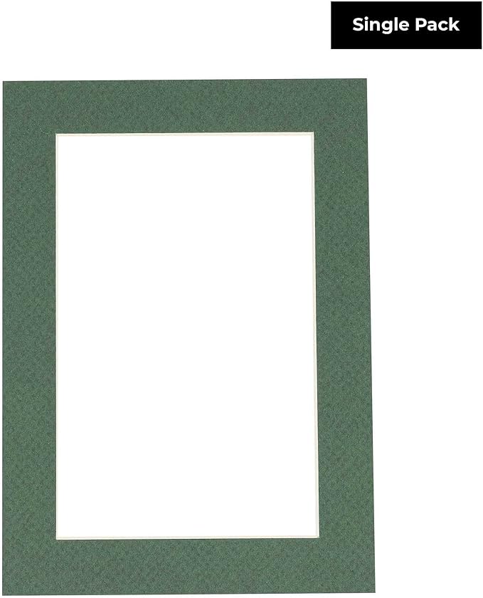 8x12 Mat for 11x14 Frame - Precut Mat Board Acid-Free Show Kit with Backing Board, and Clear Bags Hunter Green 8x12 Photo Matte Made to Fit a 11x14 Picture Frame Matboard for Framing, Pack of 1 Mat - Image 2