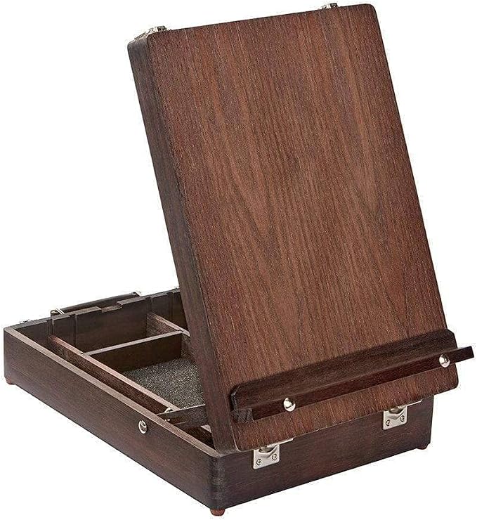 KINGART Adjustable Wood Table Sketchbox Easel, Premium Beechwood Espresso Stain - Portable Artist Desktop Storage Case, Hold All Supplies - Image 9
