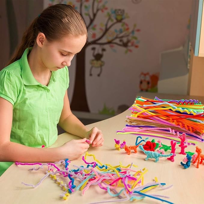 Caydo 1000 Pieces Pipe Cleaners Bulk Assorted 20 Colors Chenille Stems | for Kids Creative Arts and Crafts Projects and Home Decorations(6 mm x 12 inch) - Image 8