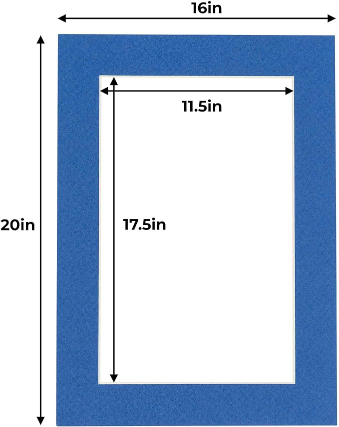 12x18 Mat for 16x20 Frame - Precut Mat Board Acid-Free Royal Blue 12x18 Photo Matte For a 16x20 Picture Frame, Premium Matboard for Family Photos, Show Kits, Art, Picture Framing, Pack of 10 Mats - Image 4