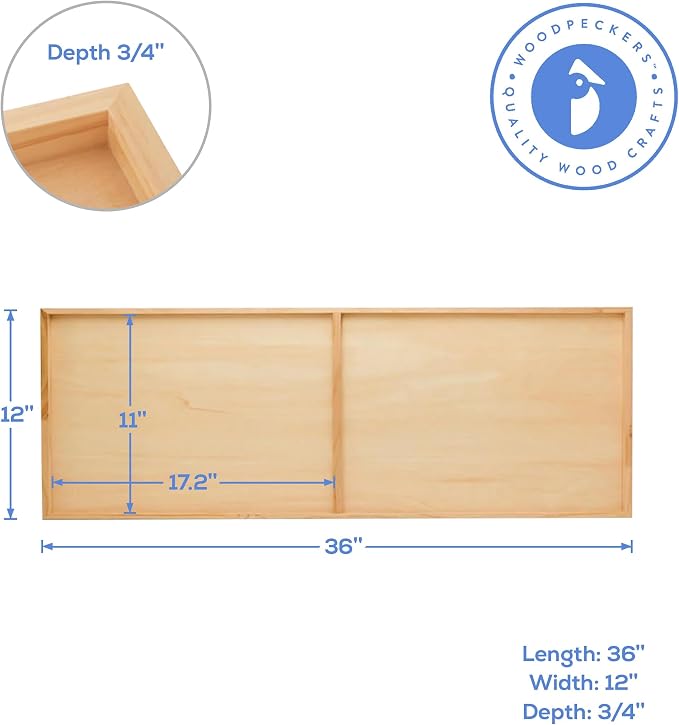 Narrow Wood Canvas 12 x 36 x 3/4-inch, Pack of 2 Wood Sign Blanks with Frame for Panoramic Style Photo Display, by Woodpeckers - Image 4