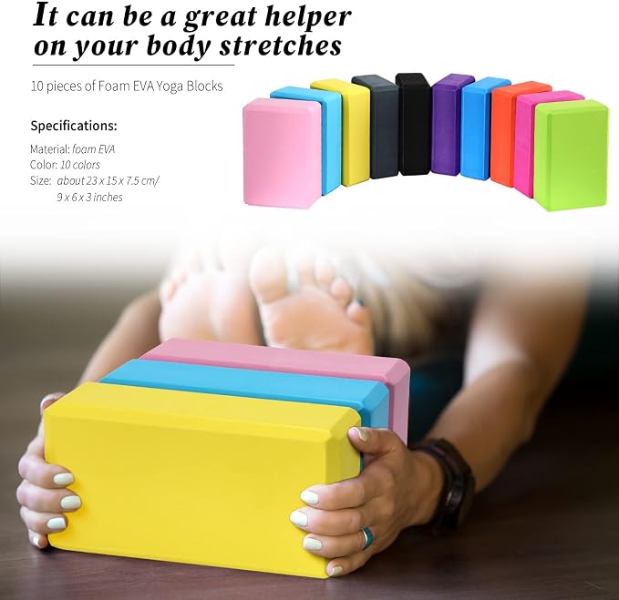 10 Pcs Yoga Blocks Bulk Foam EVA Blocks for Yoga - Image 2