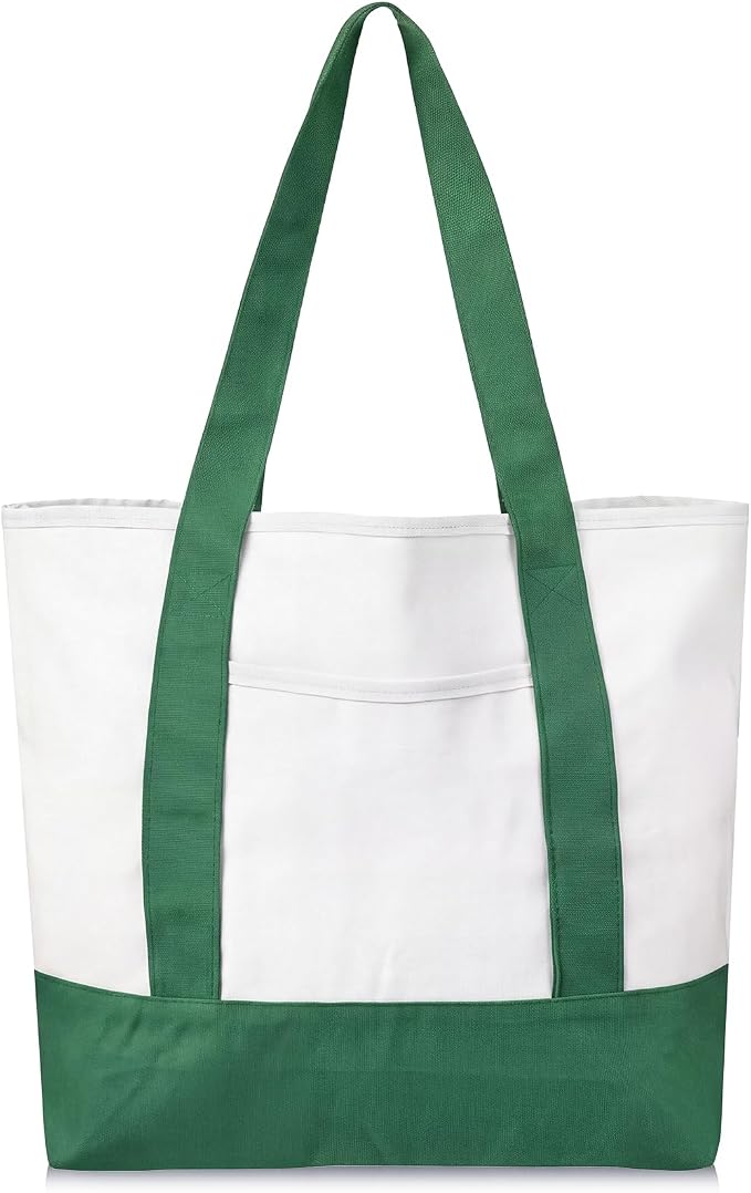 Reginary 1 Piece Women Canvas Tote Bag 18 Inch Reusable DIY Bag,Green by Reginary