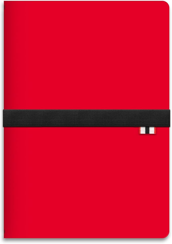 Hunter - Rambler Refillable Notebook, 8.6” X 6” Book with 3 A5 Booklets, 80 Pages Each of Lined Paper, Dot Grid, & Blank Pages for Drawing or Journaling, Elastic Band & Inside Pocket, Hunter Red by StudioOh