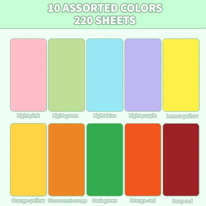 Cardstock 5x7, 220 Sheets, 10 Assorted Colors Construction Paper, 5x7 Cardstock Paper, 75lb/ 200gsm Heavyweight Blank Cards for Printer,DIY,Wedding Invitations, Thankyou Cards, Postcards - Image 5