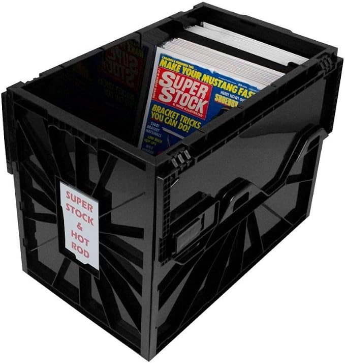 BCW Magazine and Document Storage Bins, Holds 80 Magazines, Black, 5 Pack | Acid-free plastic bins hold about 80 magazines each, stack six high, and include partitions for organized storage. - Image 6
