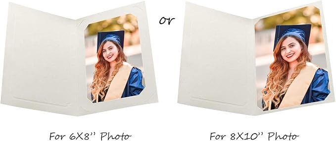 Golden State Art, Paper Photo Folders, for 6x8/8x10 Picture, 50 Pack, Ivory | Cardboard Picture Frame, Paper Frame Cards, Greetings/Invitation Special Events: Graduation, Christmas, Wedding - Image 7