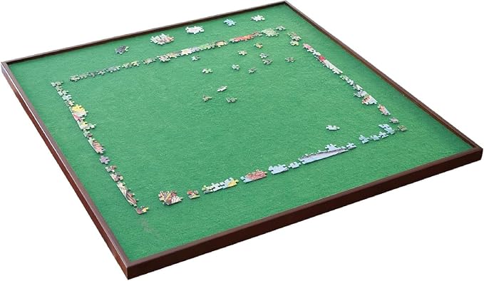Bits and Pieces Rotating Puzzle Board with Lazy Susan, Portable 1500 Piece Jigsaw Puzzle Table with Fabric Lining, Measures 34" x 34" by BitsandPieces