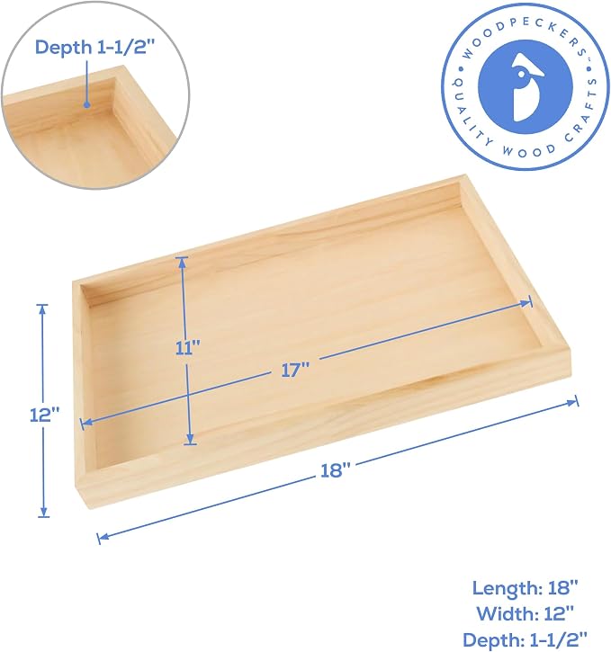 Wood Canvas 12 x 18 x 1-1/2-inch, Wooden Sign Blanks with Frame, Wood Cradled Panels for Crafts & Home Decor, by Woodpeckers - Image 3