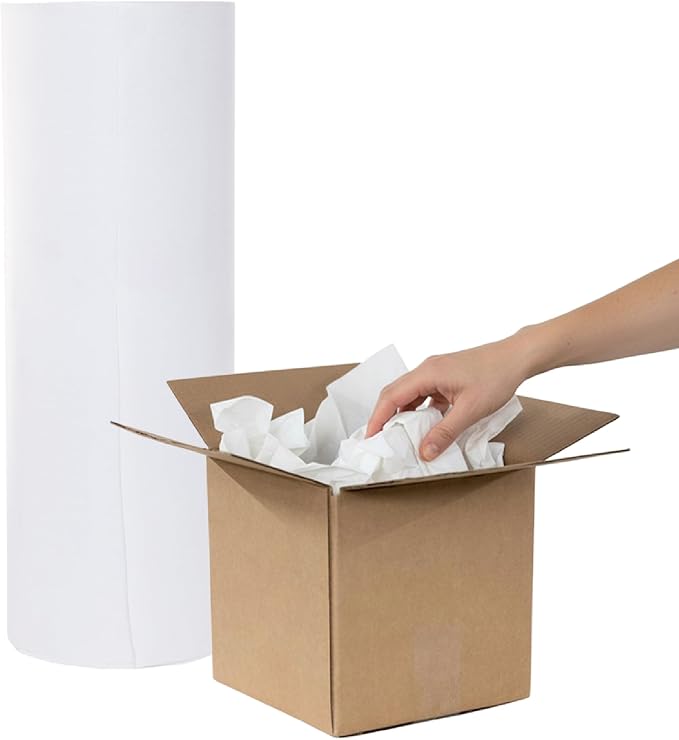 The Boxery Packing Paper Roll 1440'L x 24" W (Equal to 1000 Sheets 17" Long) White Large Newsprint for Packing, Protection, Shipping, Moving Supplies, Storage - Image 2