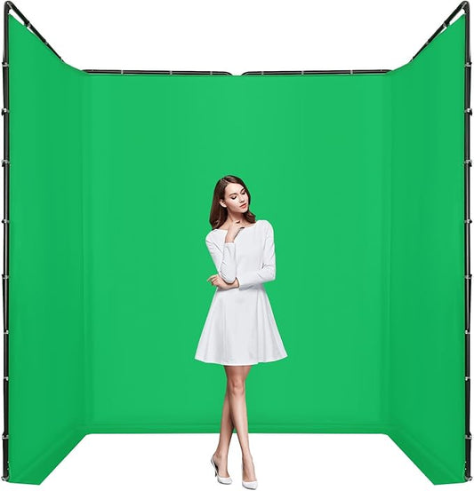 7.87ft x13.12ft Screen Backdrop with Stand, Photography Background Support System for Photo Studio,Live Streaming, Parties, Stage,Backdrop Stand with Carry Bag (Green)
