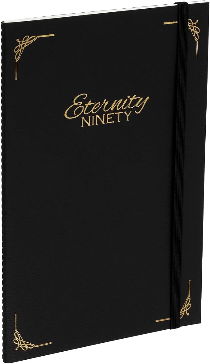 New York Central Eternity Ninety Flat Book- 5.5x8.5 Sketch Watercolor Journal- Black Soft Paperback Cover- Watercolor Sketchbook Journal w/Elastic Band, 10 Sheets 100% Cotton, 90 lb Cold-Pressed by NewYorkCentral
