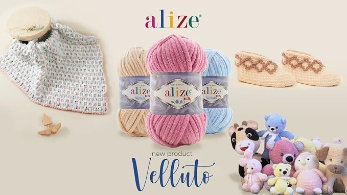 Alize Velluto Baby Blanket Yarn 100% Micropolyester 340m 500g Yarn Weight: Super Bulky (Pale Yellow 13) - Image 4