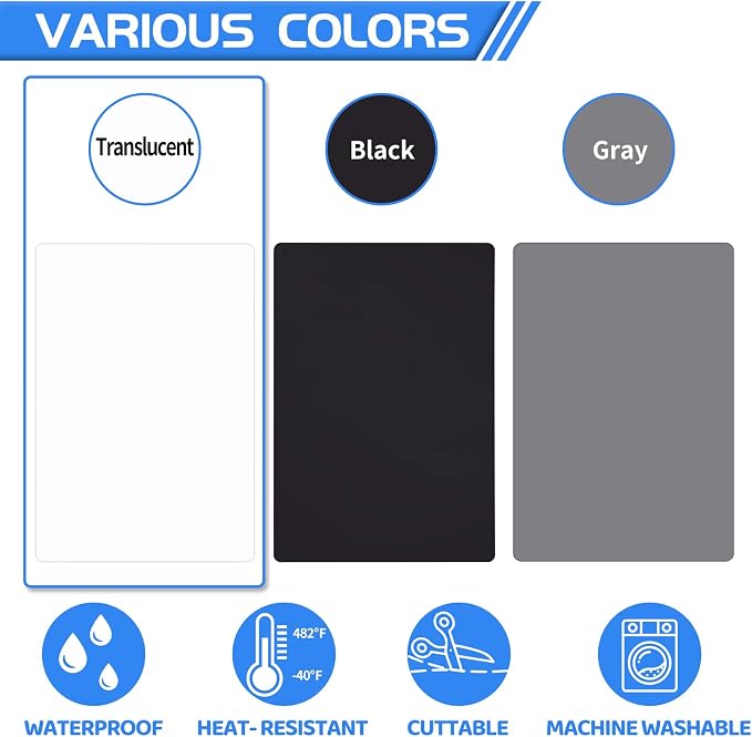 Warome Silicone Mat,36"x 23.6" Table Protector Craft Mat for Painting, Clay, Projects, Arts and Crafts, Soldering and Resin, No Creases Counter Mat-White Translucent - Image 8