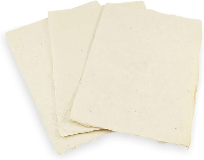 Handmade Lokta Card Stock 5x7 Inch Deckle Edge Paper (25 Sheets) | Kathmandu Valley Co. tree-free cardstock, printing decorative DIY invitations, vintage stationery, made in Nepal by KathmanduValleyCo