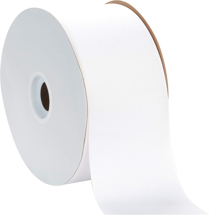 Berwick Offray 3" Grosgrain Ribbon, White, 50 Yards by BerwickOffray