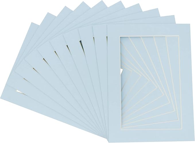 11x14 Mat for 12x18 Frame - Precut Mat Board Acid-Free Show Kit with Backing Board, and Clear Bags Baby Blue 11x14 Photo Matte Made to Fit a 12x18 Picture Frame Matboard for Framing, Pack of 10 Mats - Image 3