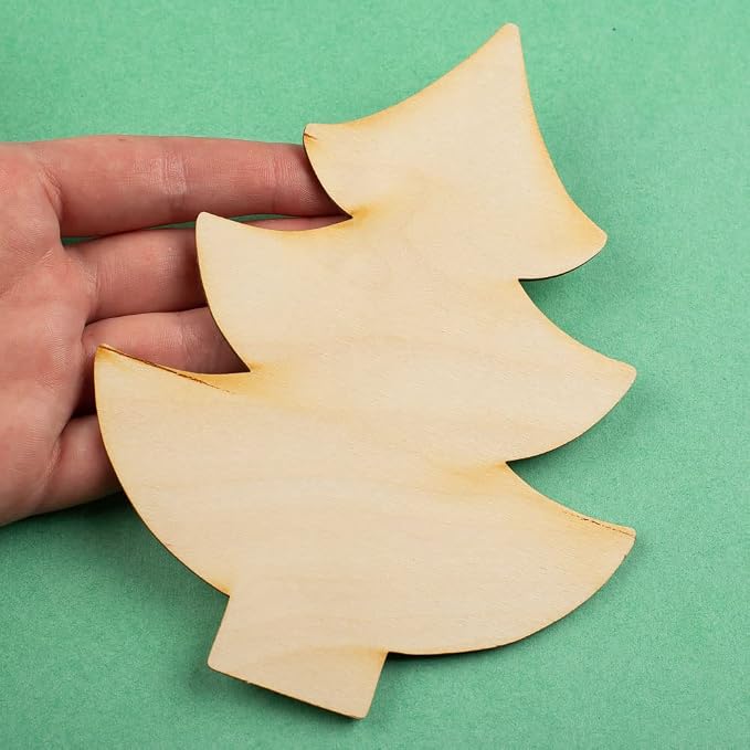 Pack of 24 Unfinished Wood Evergreen Tree Cutouts by Factory Direct Craft - Wooden Tree Blank DIY Shapes for Holiday Decorating and Christmas Displays (Size: 6-1/2" H x 5" W) - Image 4
