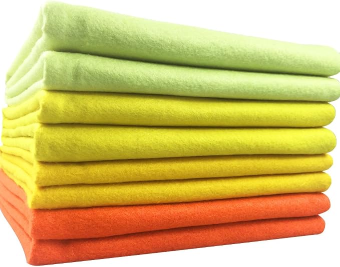 4pcs Thick 1.4mm Soft Felt Fabric Sheet Assorted Color Felt Pack DIY Craft Sewing Squares Nonwoven Patchwork (92x90cm Yellow) by flic-flac