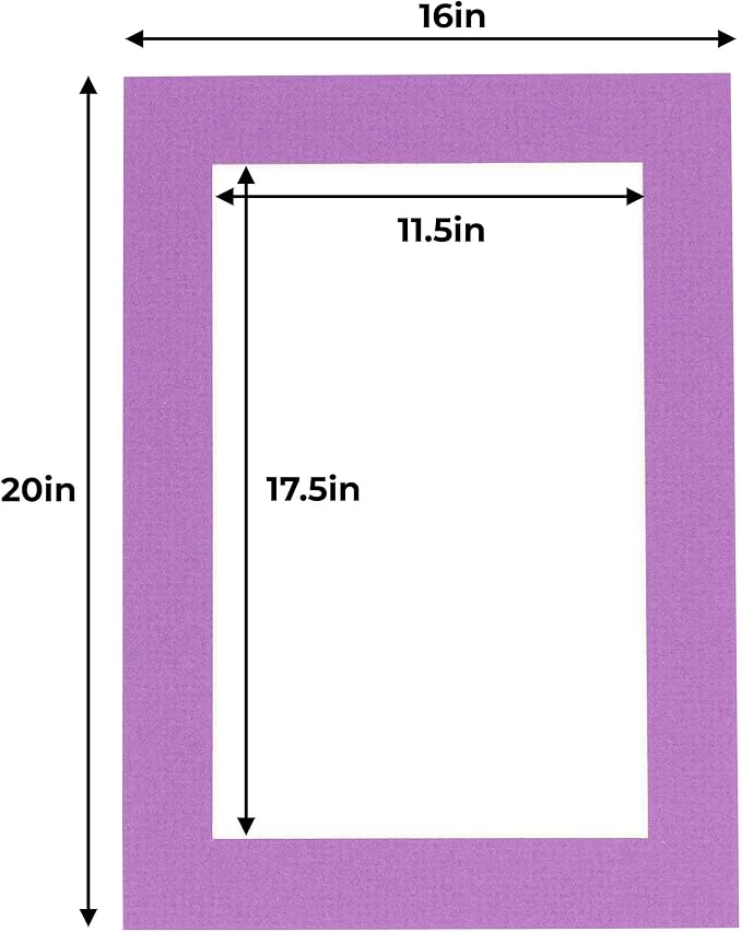 12x18 Mat for 16x20 Frame - Precut Mat Board Acid-Free Dark Purple 12x18 Photo Matte For a 16x20 Picture Frame, Premium Matboard for Family Photos, Show Kits, Art, Picture Framing, Pack of 25 Mats - Image 3