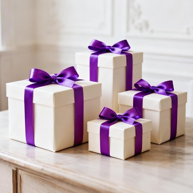 100 Yards Ribbon,1-1/2 Inch Purple Satin Ribbon,Single Face Satin Ribbons | Perfect for Gift Wrapping,Wedding Decoration,Handmade Bows,Wrapping Bouquet and More - Image 5