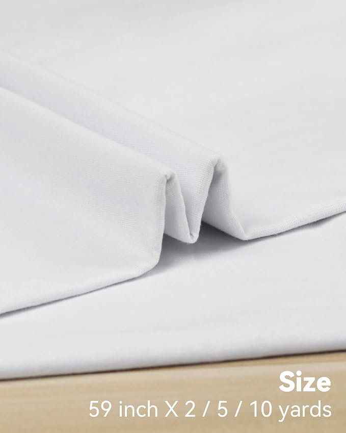 100% Cotton Muslin Fabric, 59 inch x 10 Yards, Bleached | Medium Weight, Muslin Linen Fabric Material, For Sewing Material Apparel Cloth - Image 3