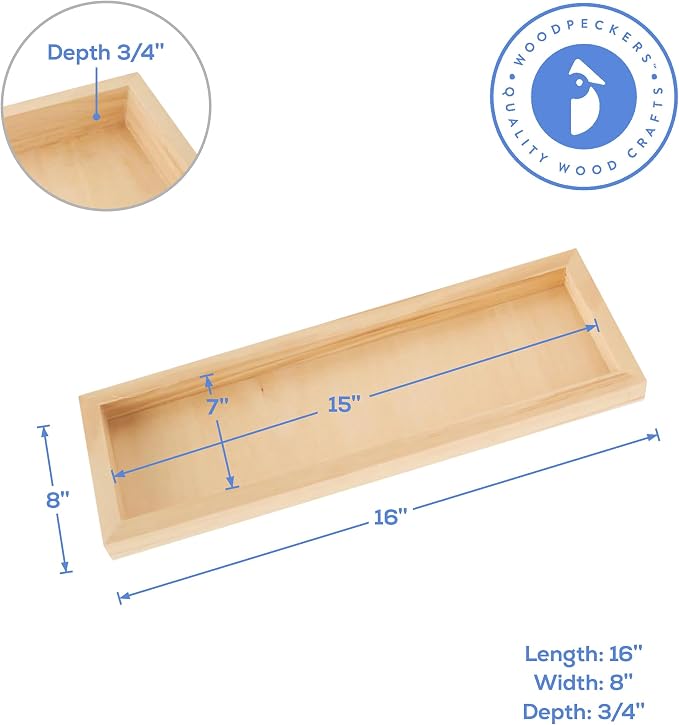 Narrow Wood Canvas 8 x 16 x 3/4-inch, Wooden Sign Blanks with Frame, Wood Cradled Panels for Wall Art Sets, by Woodpeckers - Image 3