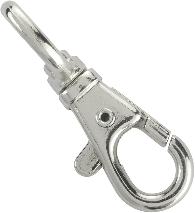 Bulk 100 Pack - Premium Metal Lobster Claw Clasps - Wide 3/4 Inch D Ring - 360° Swivel Trigger Snap Hooks - Great for DIY Lanyards, Keychain Clasps - Swivel Hooks for Purses by Specialist ID - Image 3
