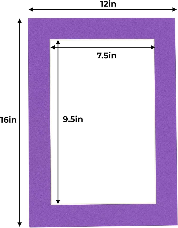 8x10 Mat for 12x16 Frame - Precut Mat Board Acid-Free Purple 8x10 Photo Matte Made to Fit a 12x16 Picture Frame, Premium Matboard for Family Photos, Show Kits, Art, Picture Framing, Pack of 100 Mats - Image 3