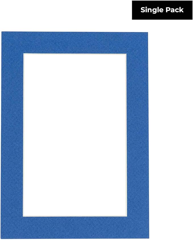 8x10 Mat for 12x16 Frame - Precut Mat Board Acid-Free Show Kit with Backing Board, and Clear Bags Royal Blue 8x10 Photo Matte Made to Fit a 12x16 Picture Frame Matboard for Framing, Pack of 1 Mat - Image 2